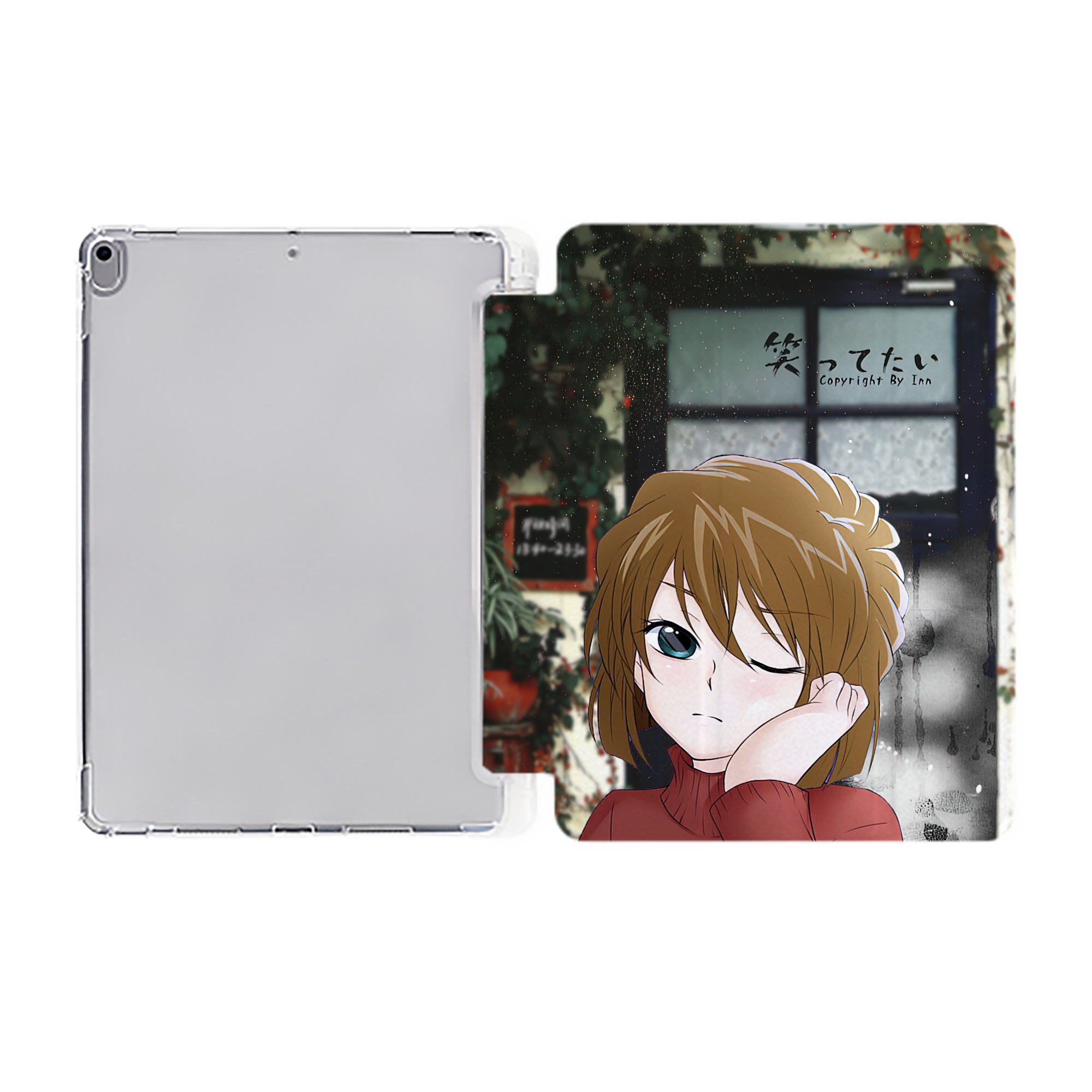 （画像用） 名探偵コナン Detective Conan IPad ケース ペン収納付き 三つ折りスタンド PUレザー×シリコン 対応機種9.5/10.5/10.9インチ